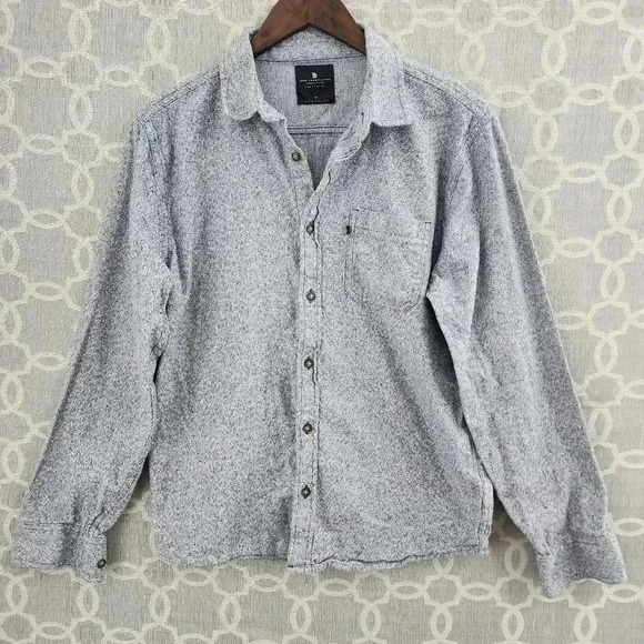 Junk Food Button Down Flannel Long sleeve Gray Shirt Men's M - Picture 1 of 7